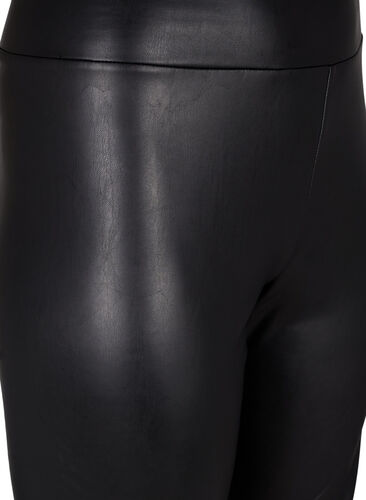 Shiny tettsittende shorts med høyt liv, Black, Packshot image number 2