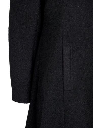 Frakk i A-linje med hette, Black, Packshot image number 3