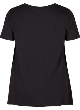 Kortermet T-skjorte i bomull med A-form, Black STAR, Packshot image number 1