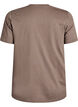 Basic T-skjorte i bomull med rund hals, Brun, Packshot image number 1