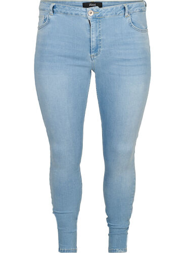 Super slim Amy jeans med høyt liv, Light blue denim, Packshot image number 0