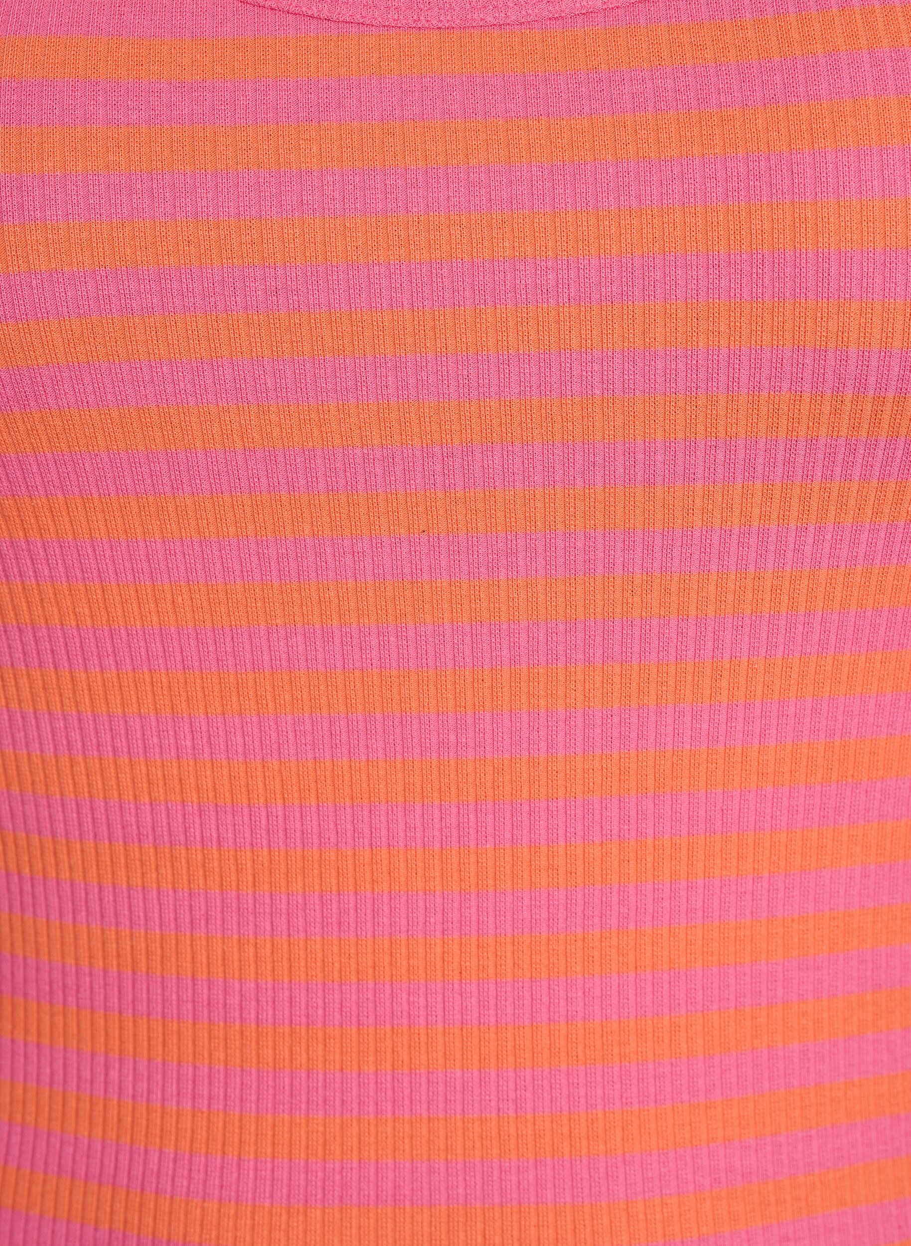 ZizziStripete ribbestrikket singlet, Orange, Packshot image number 2