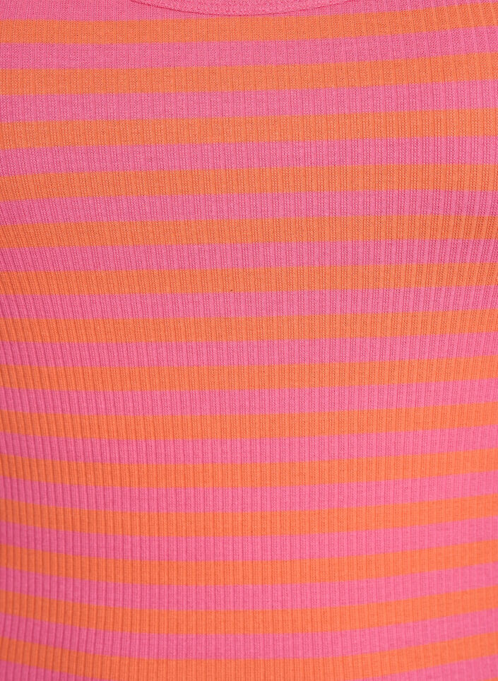 Stripete ribbestrikket singlet, Orange, Packshot image number 2