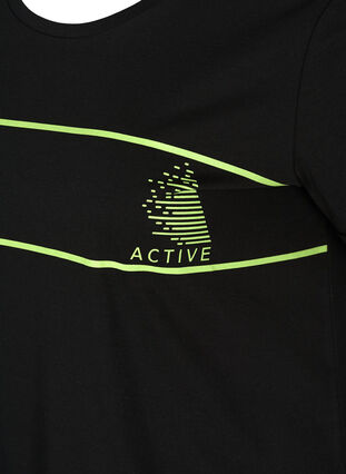 T-skjorte til trening med trykk, Black, Packshot image number 3
