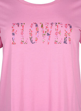 T-skjorte i bomull med teksttrykk, Rosebloom w. Flower, Packshot image number 2