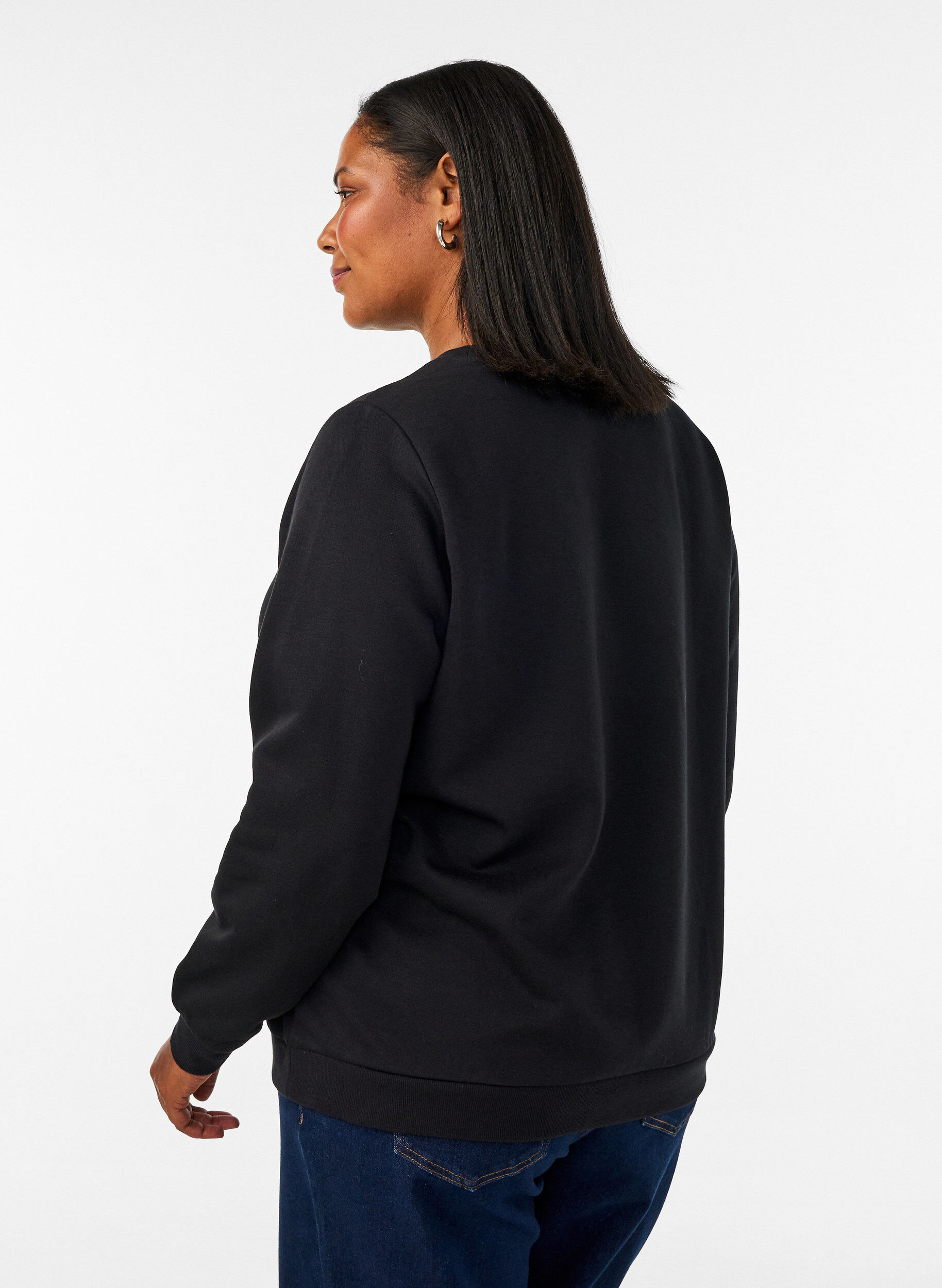 ZizziGenser med rosetrykk og rhinesteiner, Svart, Model image number 2