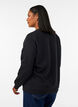 Genser med rosetrykk og rhinesteiner, Svart, Model image number 2