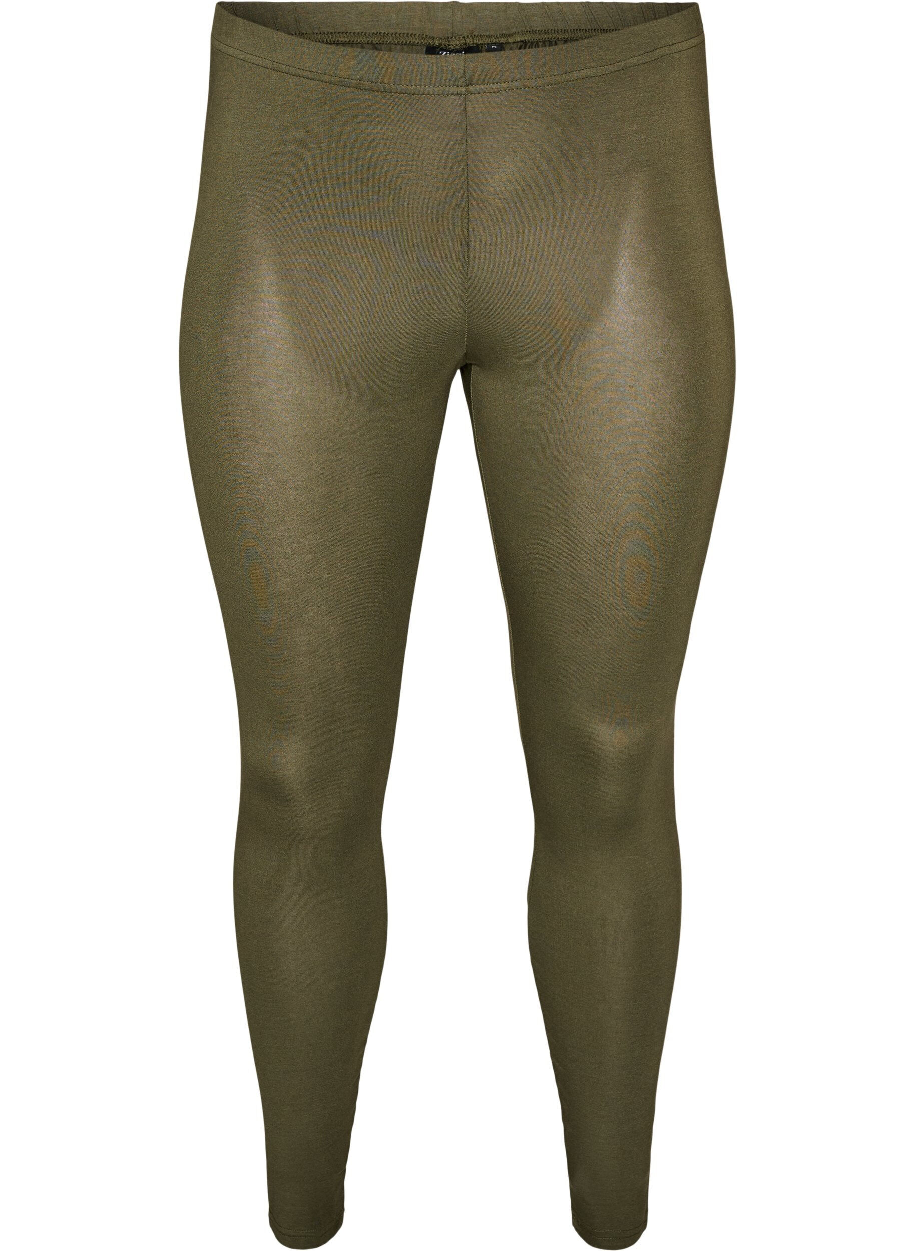 ZizziBasis leggings i viskose, Gr&oslash;nn, Packshot image number 0
