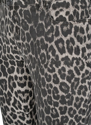 Zizzi Emily jeans med leopardmønster, Grå, Packshot image number 2