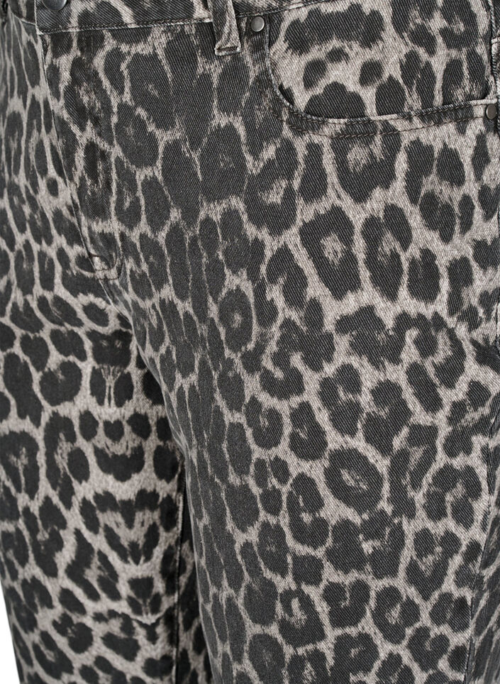Emily jeans med leopardmønster, Grå, Packshot image number 2