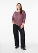 Jersey bluse med 3/4 ermer, R&oslash;d, Model image number 1