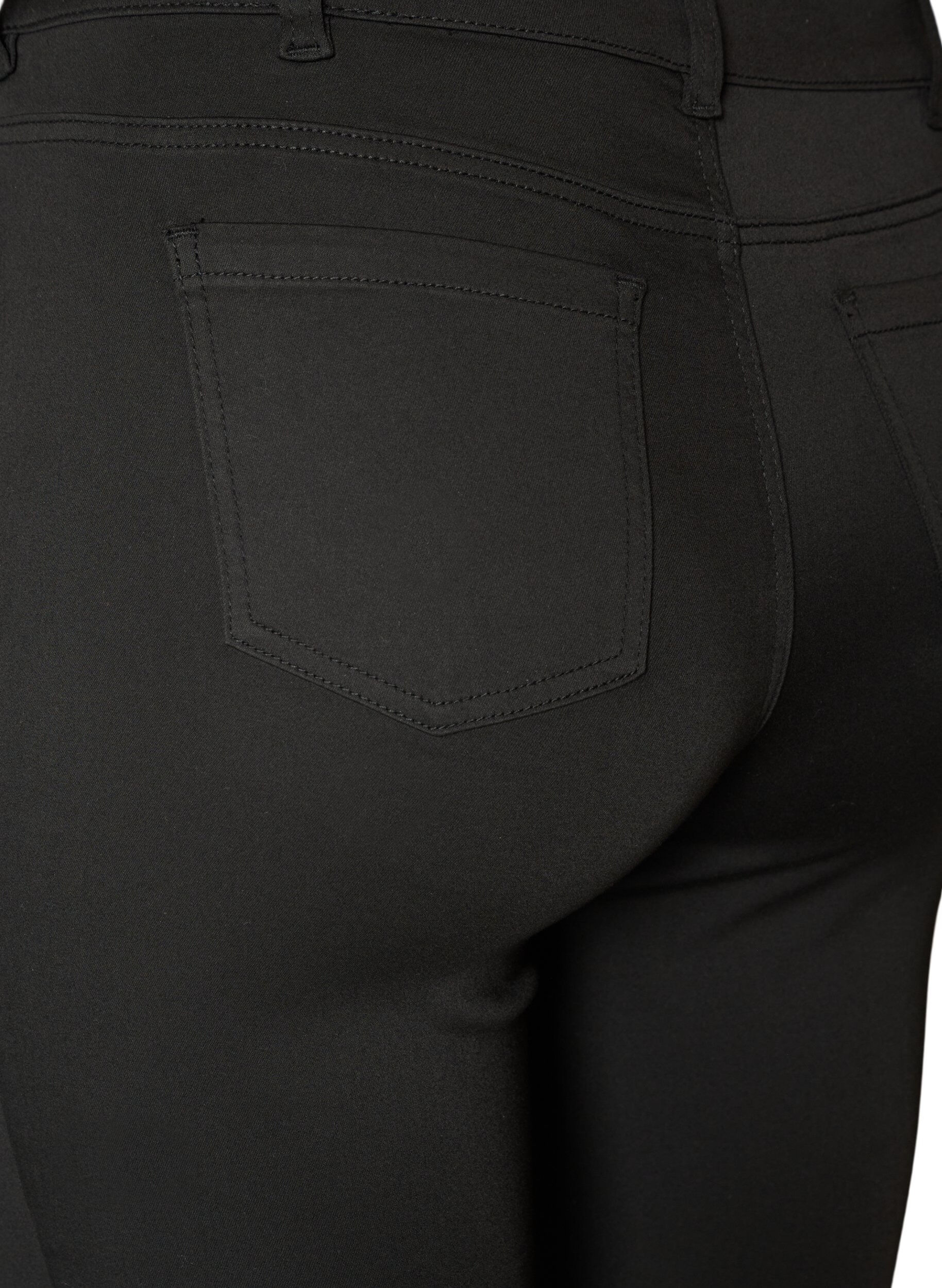 ZizziEmily Stay Black jeans med regular fit og vanlig midje, Svart, Packshot image number 3