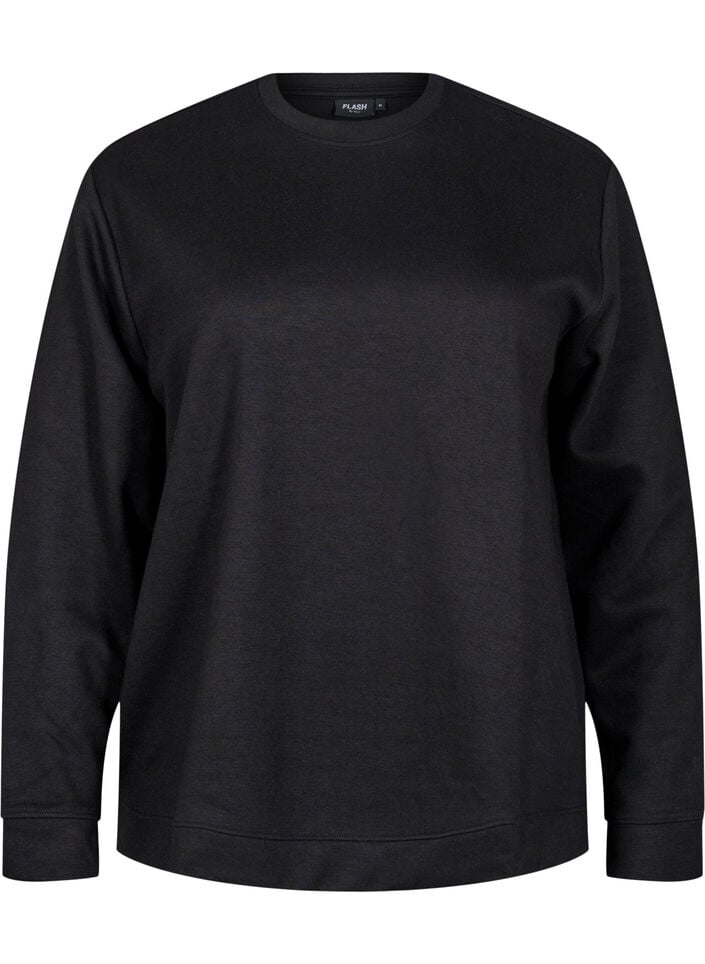 Genser med crewneck, Svart, Packshot image number 0
