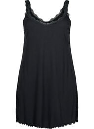 Nattkjole med blonder i fold, Black