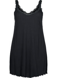 Nattkjole med blondekant, Svart Nattkjole med blondekant