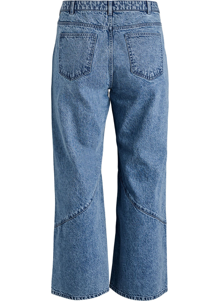 Jeans med wide fit og s&oslash;mdetaljer, Bl&aring;, Packshot image number 1