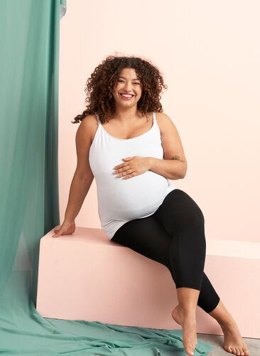 Zizzi Mammaleggings med 3/4-lengde, Black, Image image number 0
