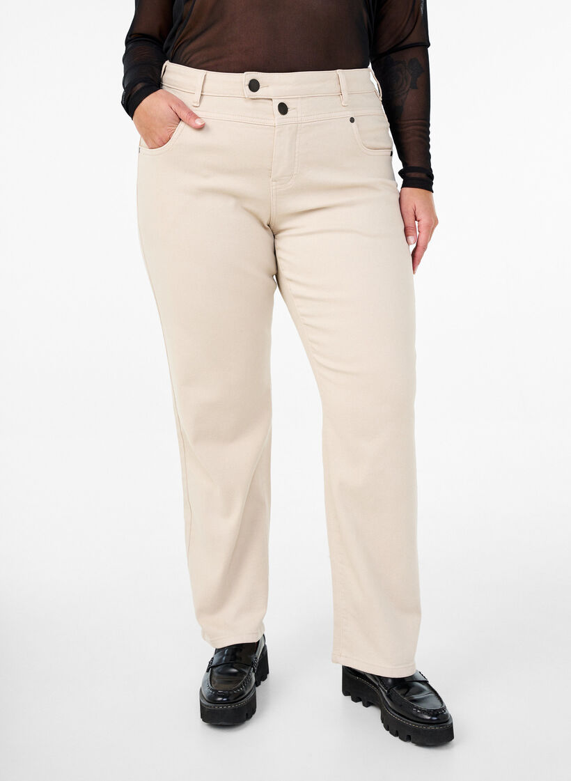 Gemma jeans med høy midje, P. Stone, Model image number 2