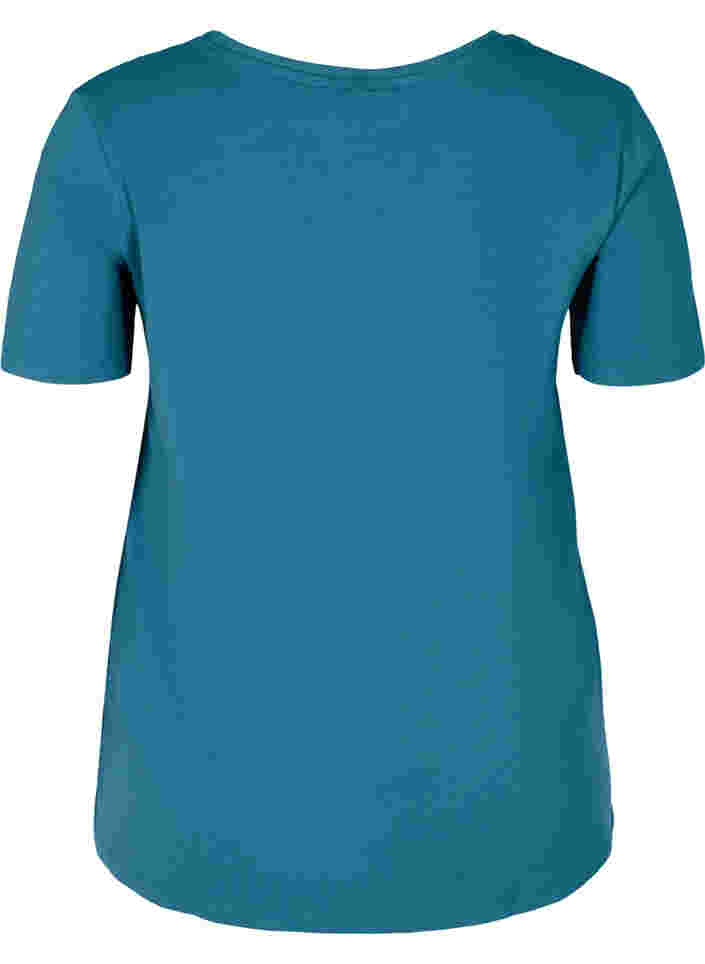 Basis T-skjorte med V-hals, Blue Coral, Packshot image number 1