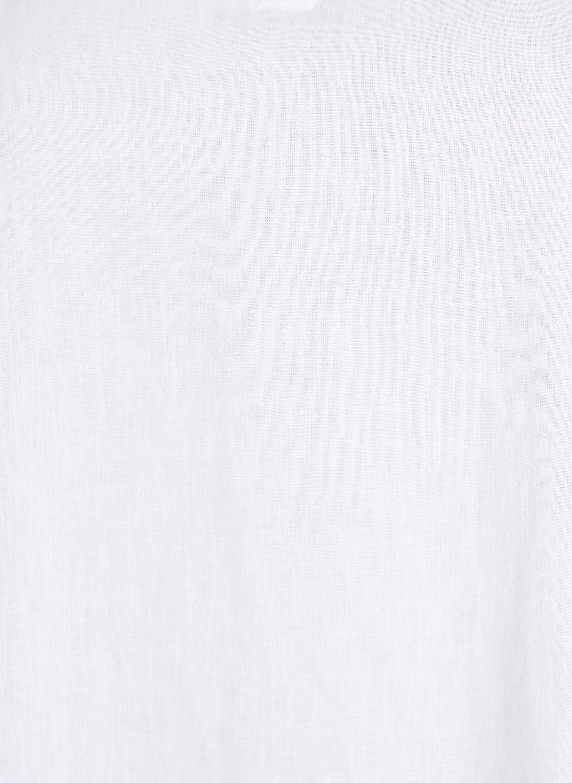 Zizzi Bluse i lin og viskose med 1/2 ermer, Hvit, Packshot image number 2