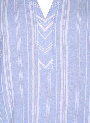 Stripete bluse i lin- og viskoseblandet kvalitet, Serenity Wh.Stripe, Packshot image number 2
