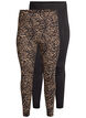 2-pack lange leggings med regular midje, Svart, Packshot image number 0