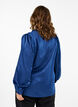 Langermet bluse med volanger og V-hals, Estate Blue, Model image number 1