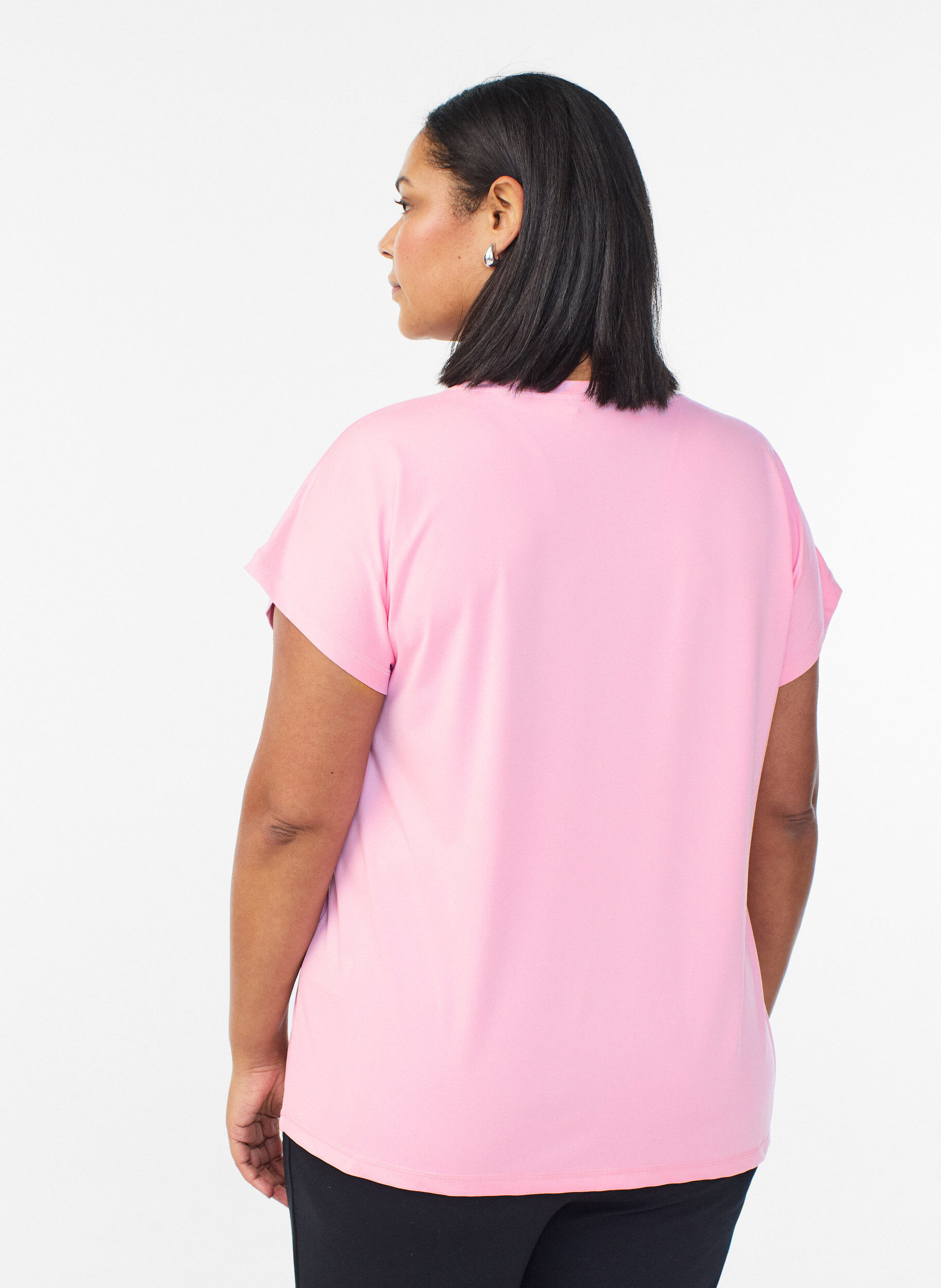 ZizziEnsfarget trenings-T-skjorte, Rosa, Model image number 2
