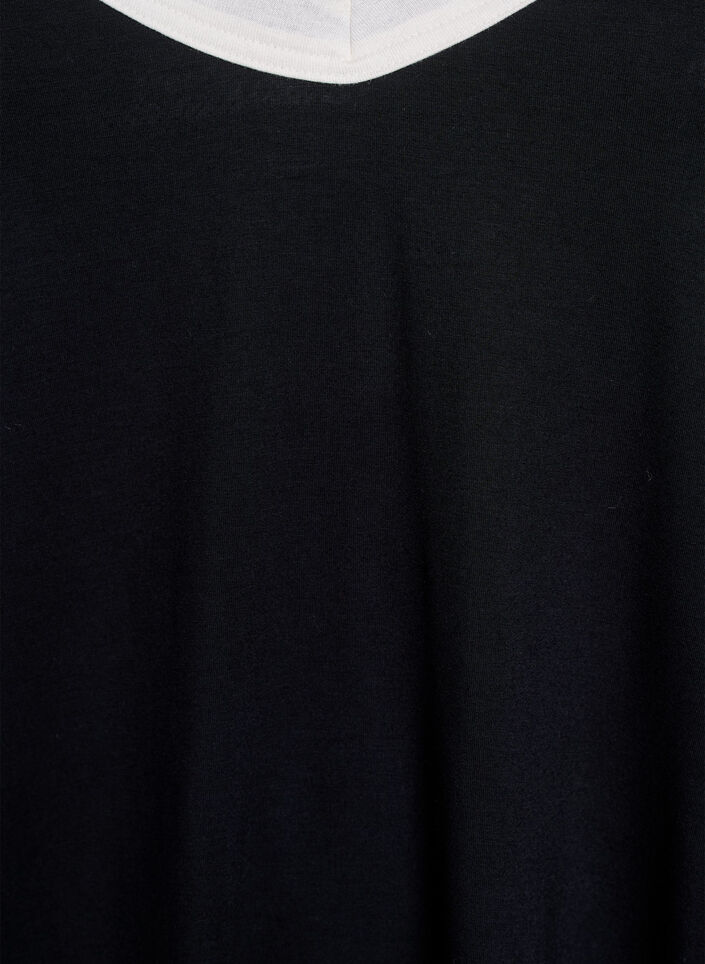 Nattopp med stropper og V-hals, Svart, Packshot image number 2