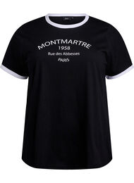 T-skjorte med teksttrykk, Black w.An. Wh.Paris
