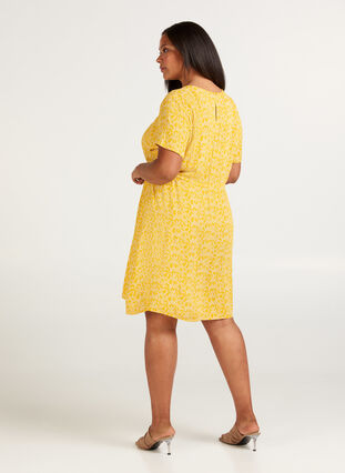 Kjole med korte ermer, Yellow Branch, Model image number 1