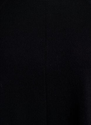 Zizzi Strikkebluse med rund hals og strikket mønster, Svart, Packshot image number 2