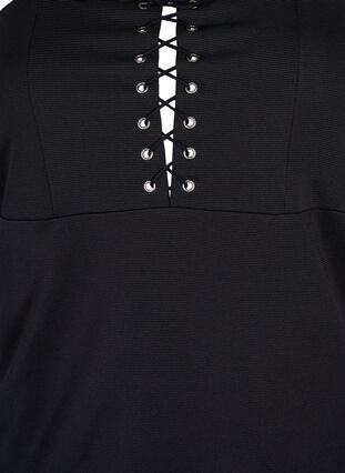 Zizzi Kroppsnær kjole med snøredetaljer, Black, Packshot image number 2