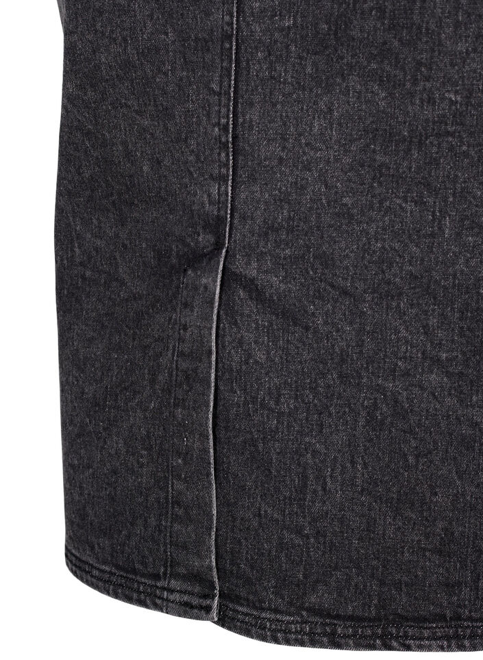 Denimskjørt med splitt foran, Dark Grey Denim, Packshot image number 4