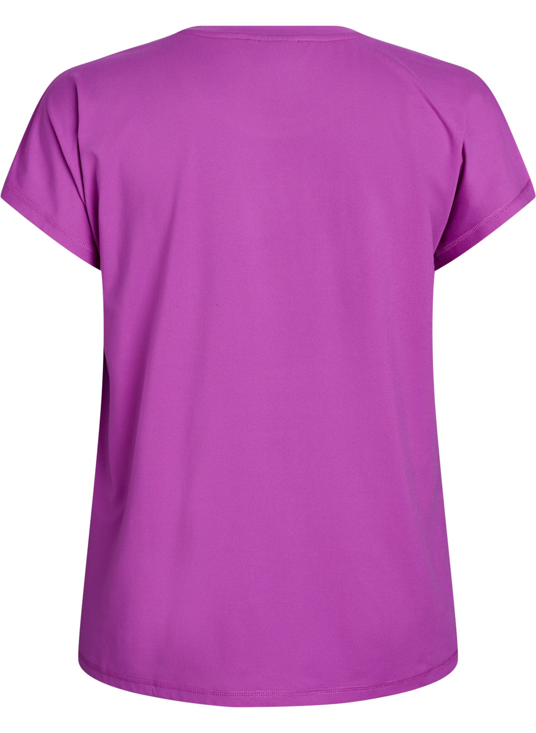 ZizziEnsfarget trenings-T-skjorte, Lilla, Packshot image number 1