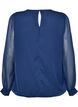 Chiffonbluse med gjennomsiktige ermer, Bl&aring;, Packshot image number 1