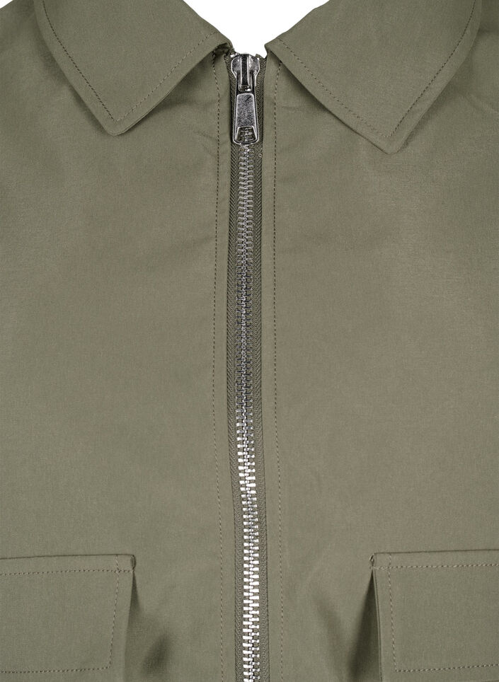 Bomberjakke med krage og lommer, Deep Lichen Green, Packshot