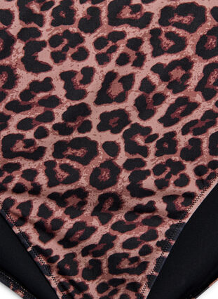 Zizzi Leopard bikinitruse med høy midje, Brun, Packshot image number 2
