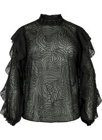 Rysjebluse i chiffon med struktur