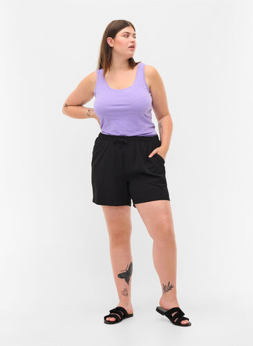 Ensfarget basistopp i bomull, Paisley Purple, Model image number 2
