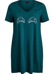 Nattkjole i &oslash;kologisk bomull med V-hals, Gr&oslash;nn