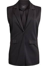 Ermeløs blazer-vest med klassiske slag, Black Shimmer