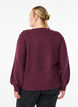 Strikket bluse med knappdetalj, Mørk Bordeaux, Model image number 2