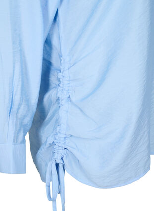 Skjorte i viskose med volangdetaljer, Serenity, Packshot image number 3