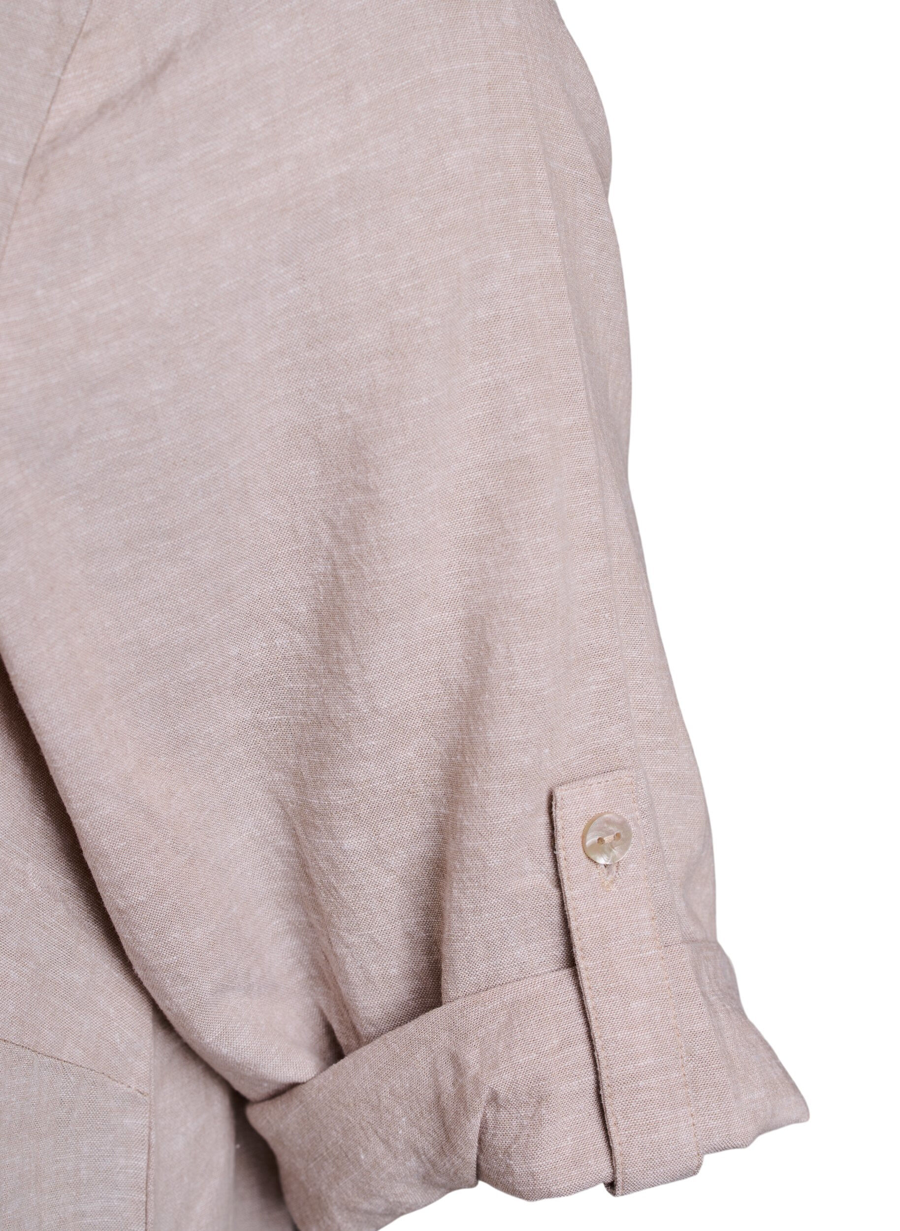 ZizziTunika i lin og viskose med A-form, Beige, Packshot image number 3