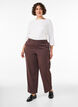 Dressbukse med h&oslash;y midje og straight fit, Brun, Model image number 0