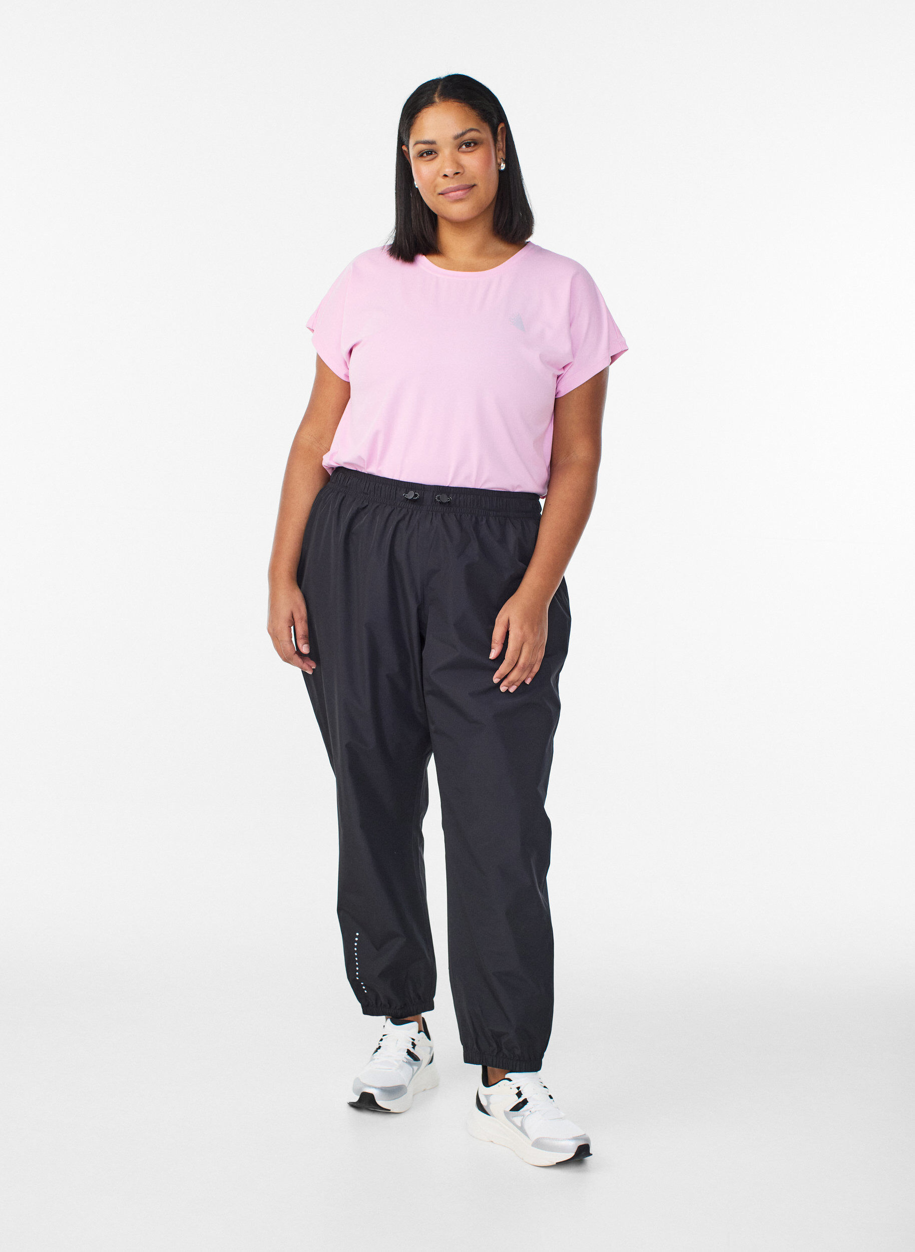 Zizzi Regnbukser med refleks, Svart, Model image number 1