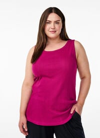 Nattopp i organisk bomull med et teksturert mønster, Rosa Nattopp i organisk bomull med et teksturert mønster, Rosa, Model