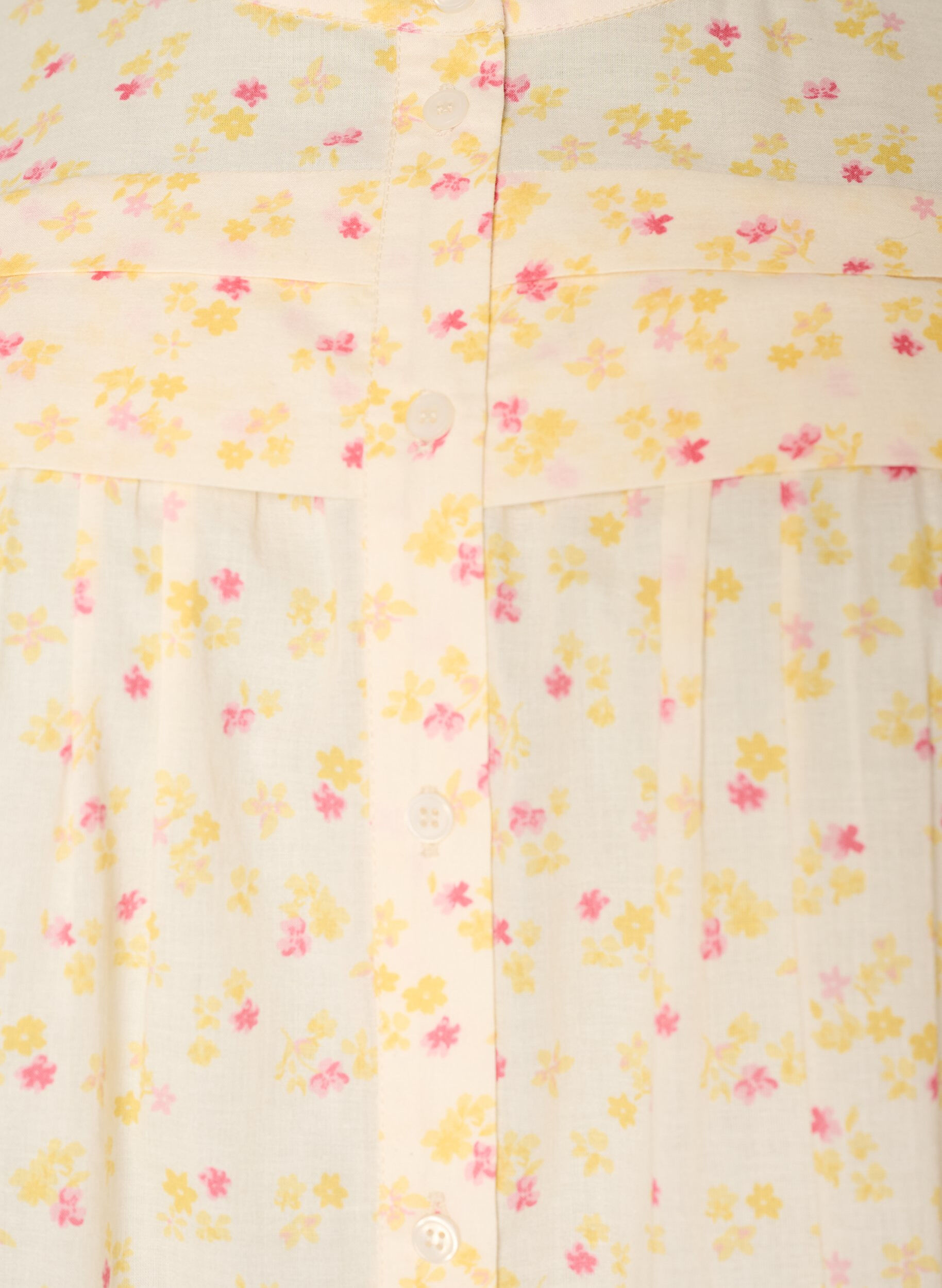 ZizziErmel&oslash;s A-linje bomullsskjorte bluse, Gul, Packshot image number 2