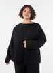 Loose fit cardigan med lommer, Svart, Model image number 0